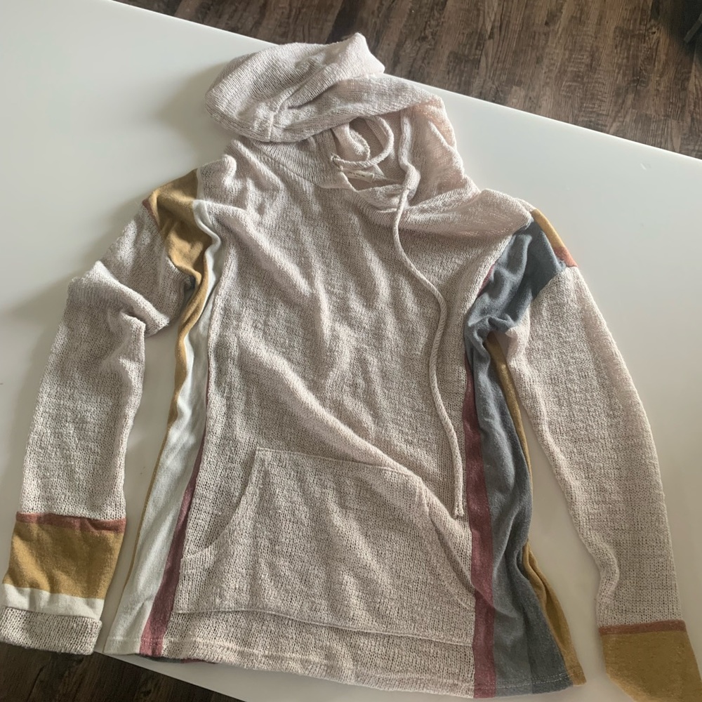 Waffle knit hooded sweatshirt size medium